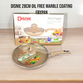 Disnie 24/26/28cm Oil Free Marble Coating Frypan